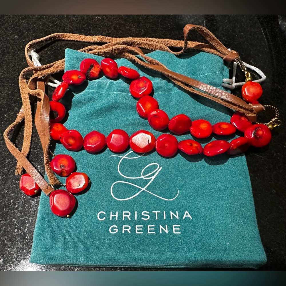 Red Stone Hat Band or Necklace